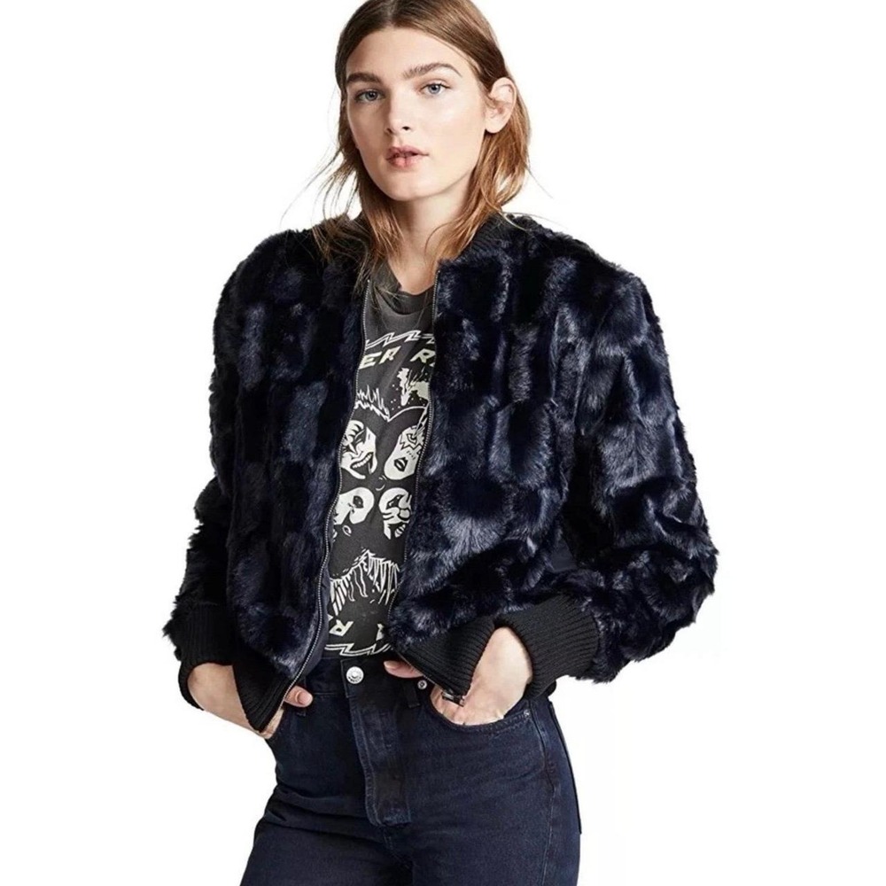 Anthropologie‎ Faux Fur Bomber Jacket By Cupcakes And Cashmere Medium